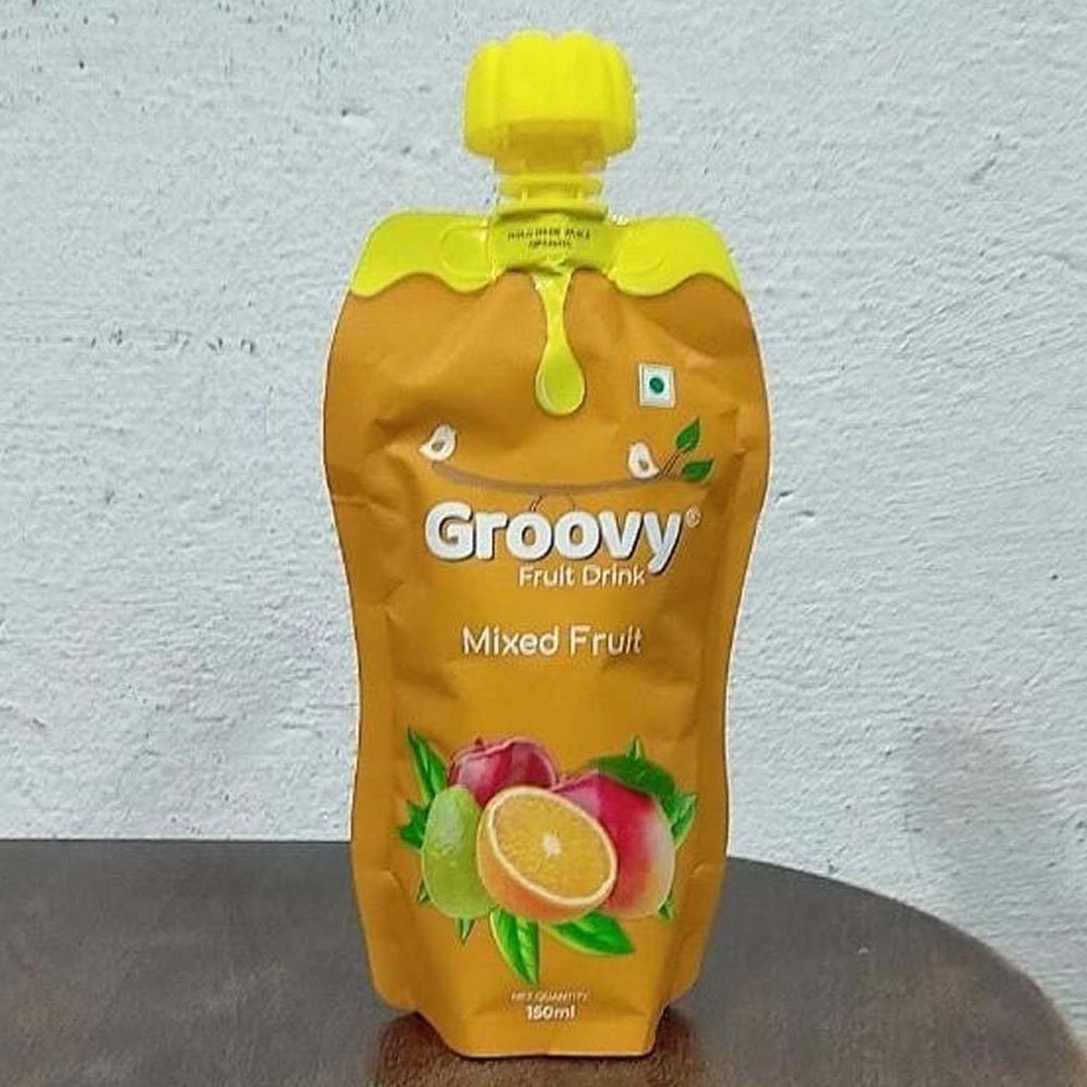 Yellow Pouch Groovy Mixed Fruit Drink, Packaging Size: 150 ml