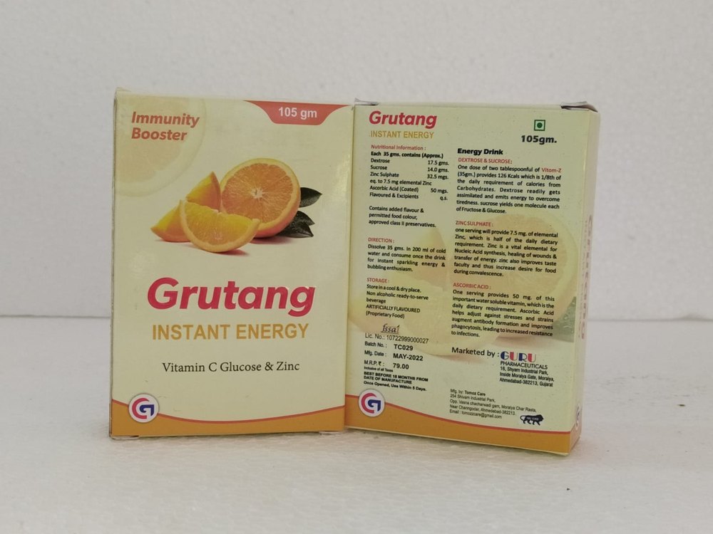 Orange Instant Energy Drink Powder, Packaging Size: 105gm, Packaging Type: Box