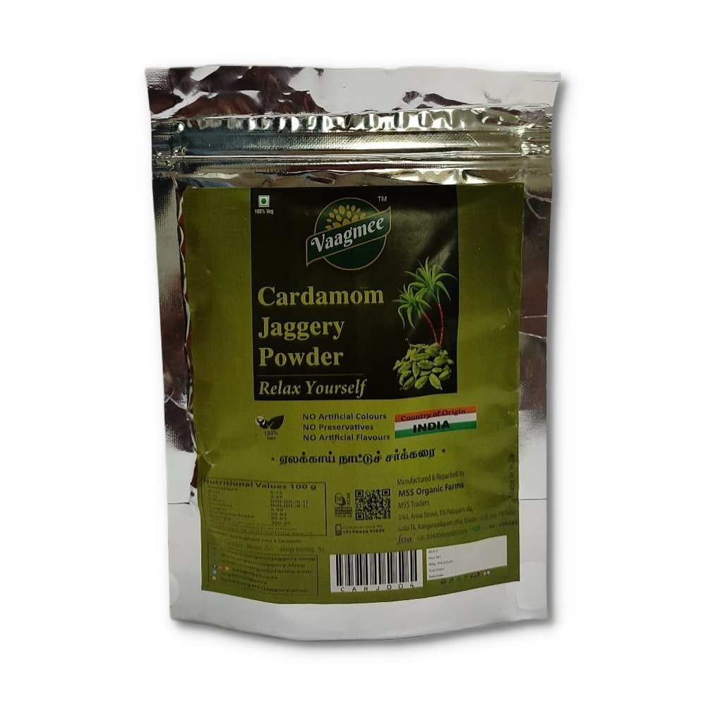 Natural Vaagmee Cardamom Jaggery Powder 200gm, Packaging Size: 200gms, Organic