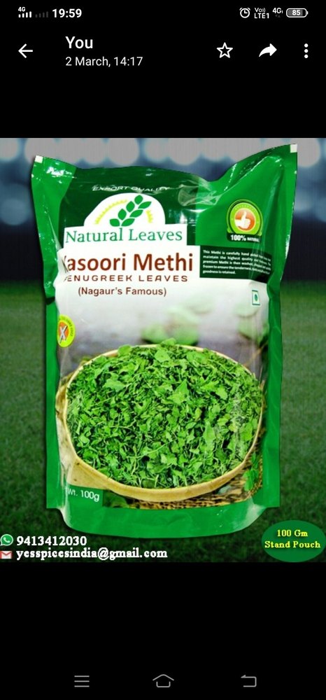 Dry Kasoori Methi Leaves, Packaging Type: Bag, Packaging Size: Bags