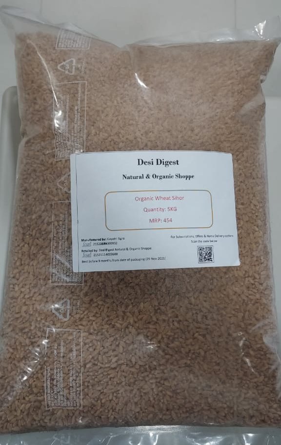 Indian Desi Digest Organic Wheat Sihor, For Food, Packaging Size: 5 Kg