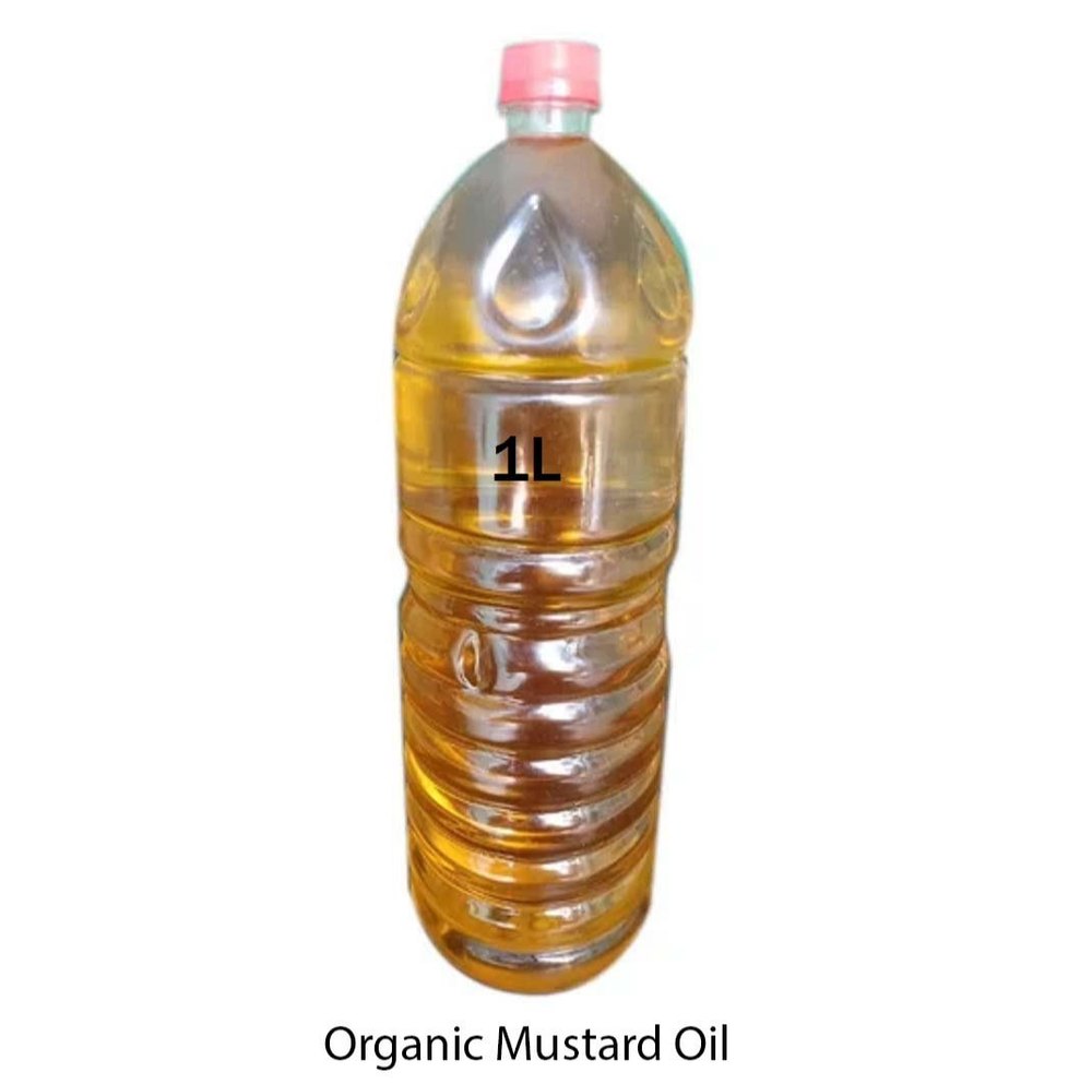 Yellow Kachchi Ghani 1 Litre Organic Mustard Oil, Packaging Type: Plastic Bottle