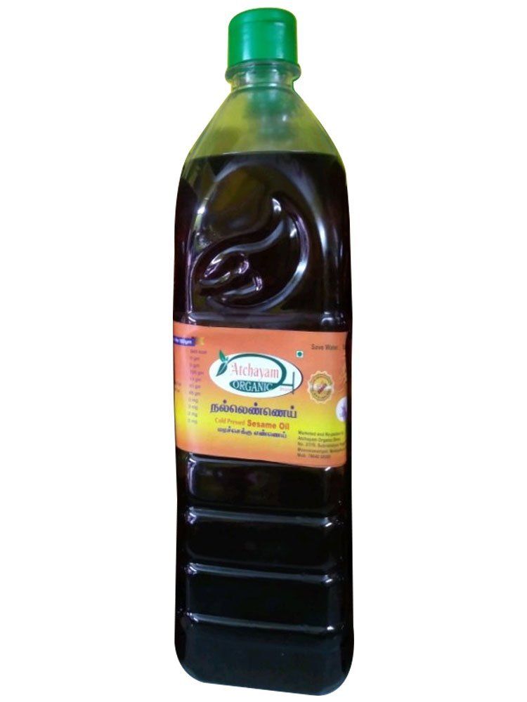 Atchayam 1L Organic Sesame Oil, Packaging Type: Plastic Bottle