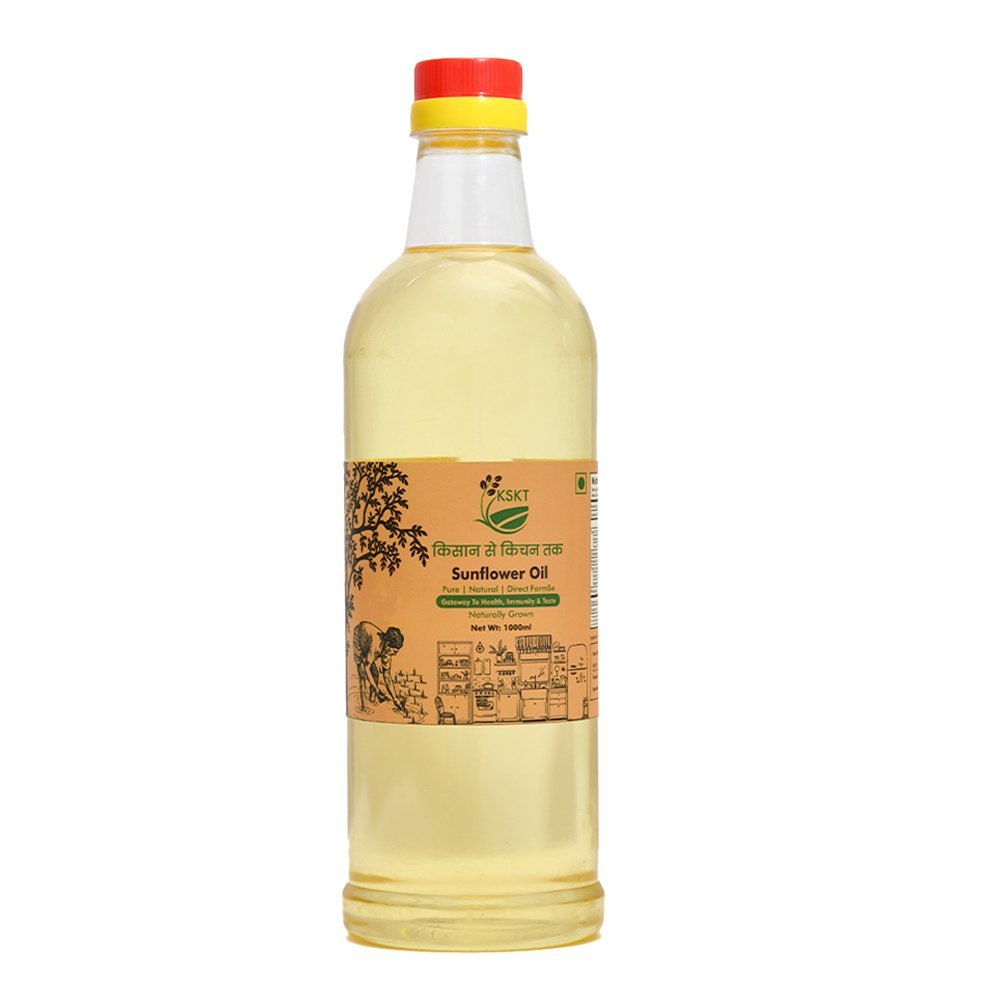 Lowers Cholesterol KSKT Organic Sunflower Oil, Packaging Type: Plastic Bottle, Packaging Size: 1 litre