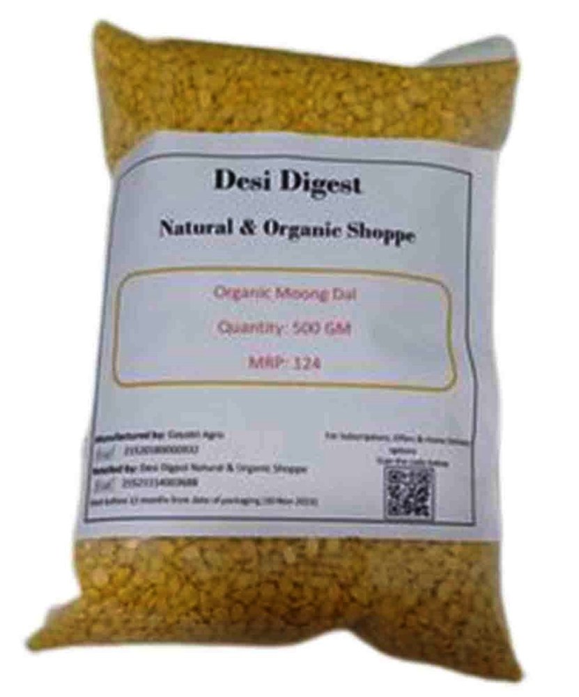 Desi Digest Indian Organic Moong Dal Yellow, Packaging Size: 500 G