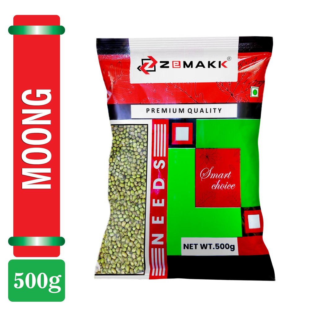 500g Zemakk Organic Green Moong Dal, High in Protein