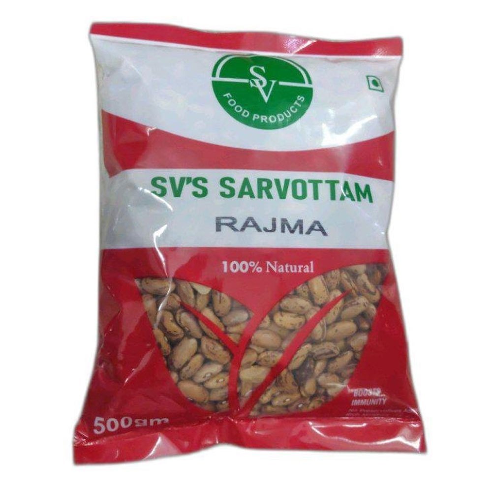 Cream And Brown 100% Natural SVS Sarvottam Organic Rajma, High in Protein, Packaging Size: 500 Gm