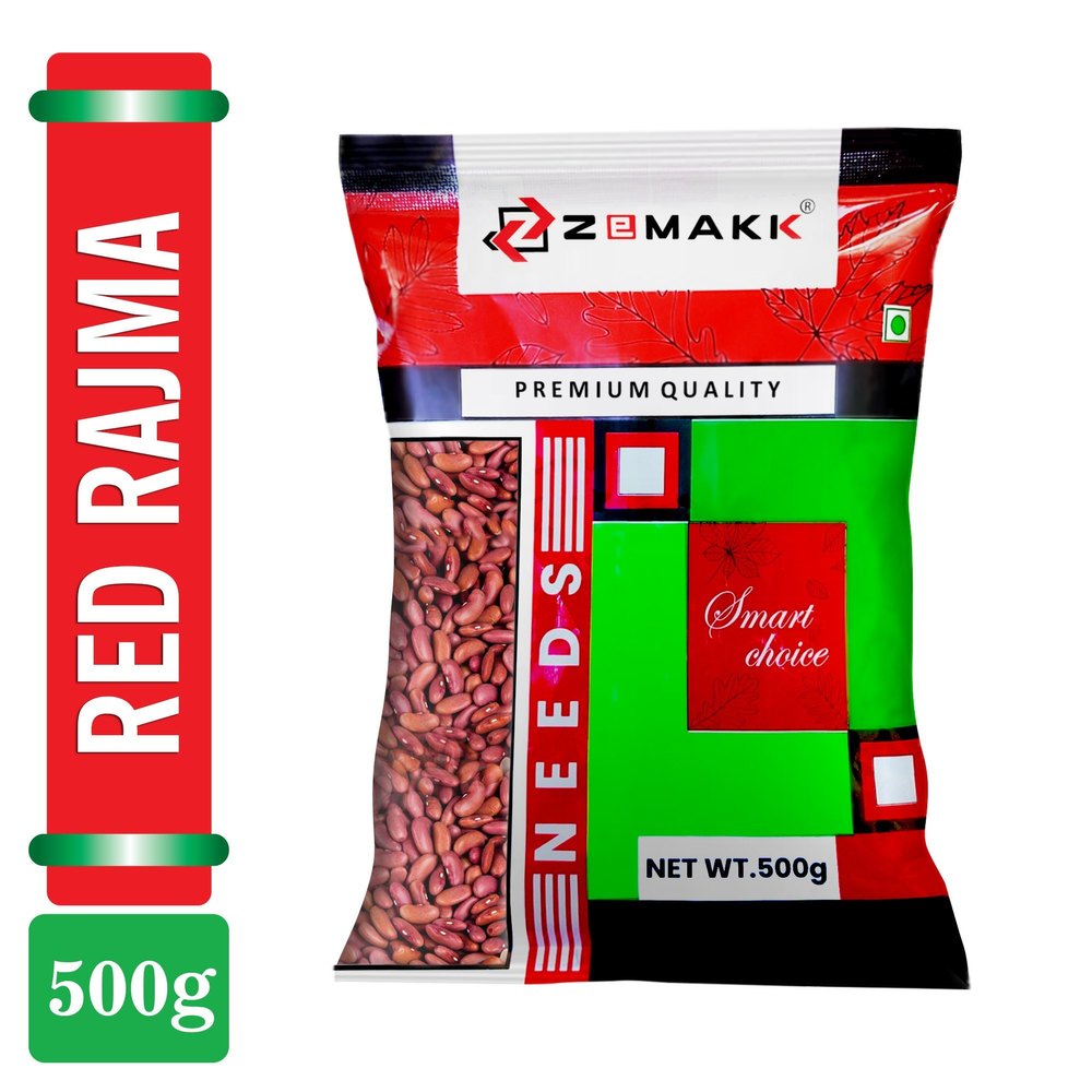 Red 500gm Zemakk Organic Kidney Beans, High in Protein, Packet