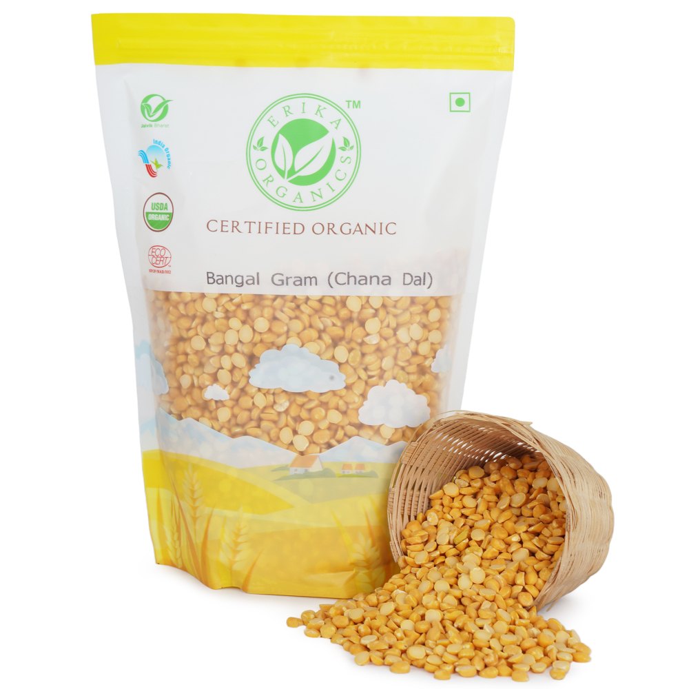 Erika Organics 18 Month Organic Chana Dal, Packaging Size: 500 Gm