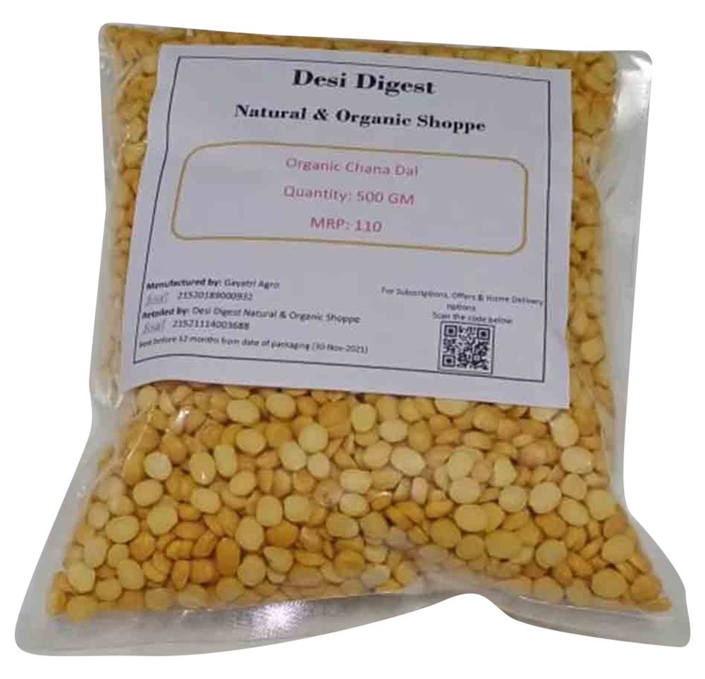 Desi Digest Indian Organic Chana Dal, Packaging Size: 500 G