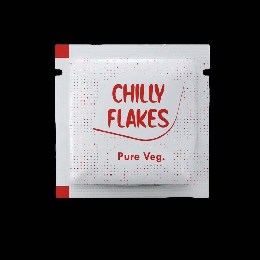 Chili Flake Chilli Flakes Sachet, For Hotel And Restaurant, Size: 50 mm X 50 mm