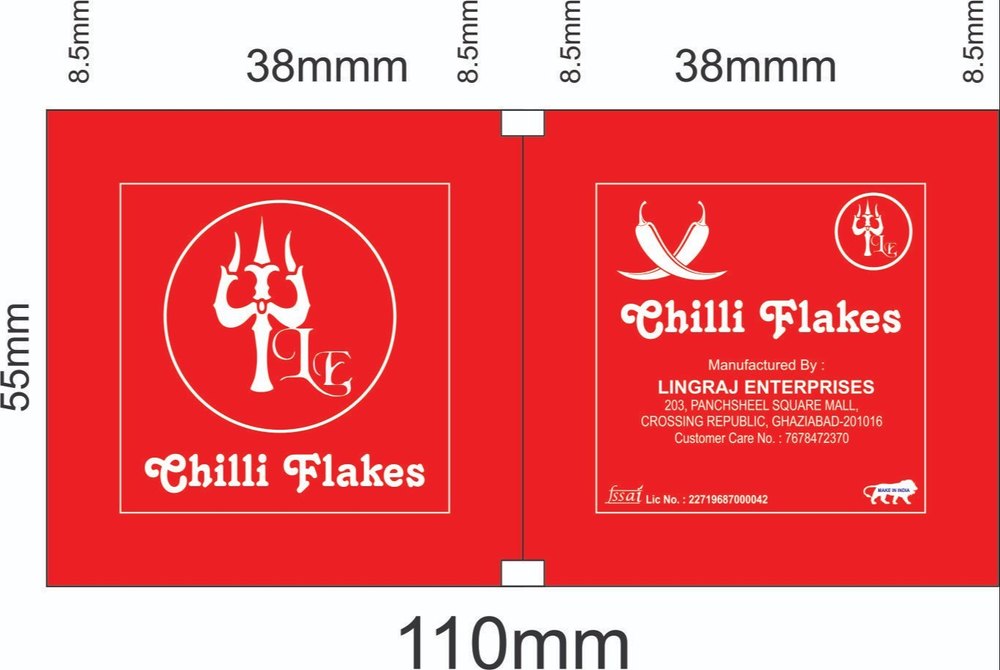 Chili Flake Chilli Flakes Sachet, For Food Processing, Packaging Type: 200 Sachets Per Pack