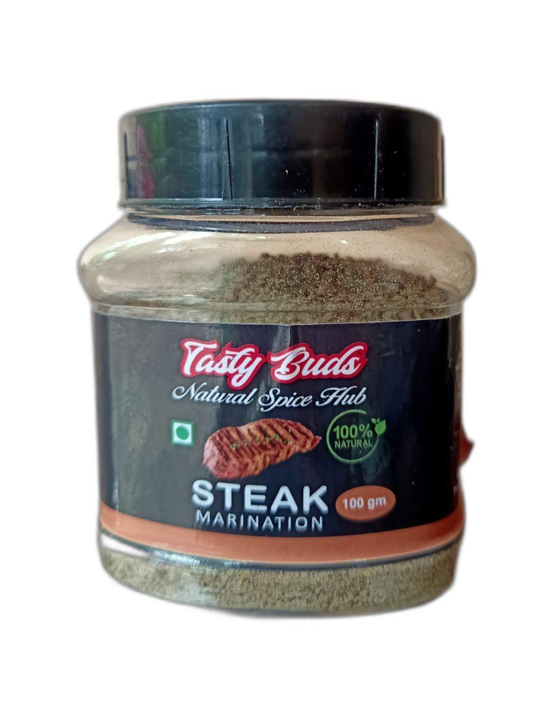 Black Steak Marination Powder, Packaging Type: Plastic Jar, Packaging Size: 100 G img