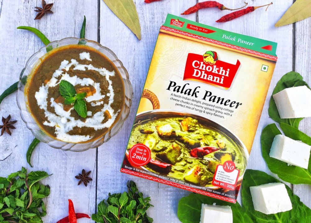 Spicy Chokhi Dhani Foods Palak Paneer 300gm, 300 Gram, Packaging Type: Box img