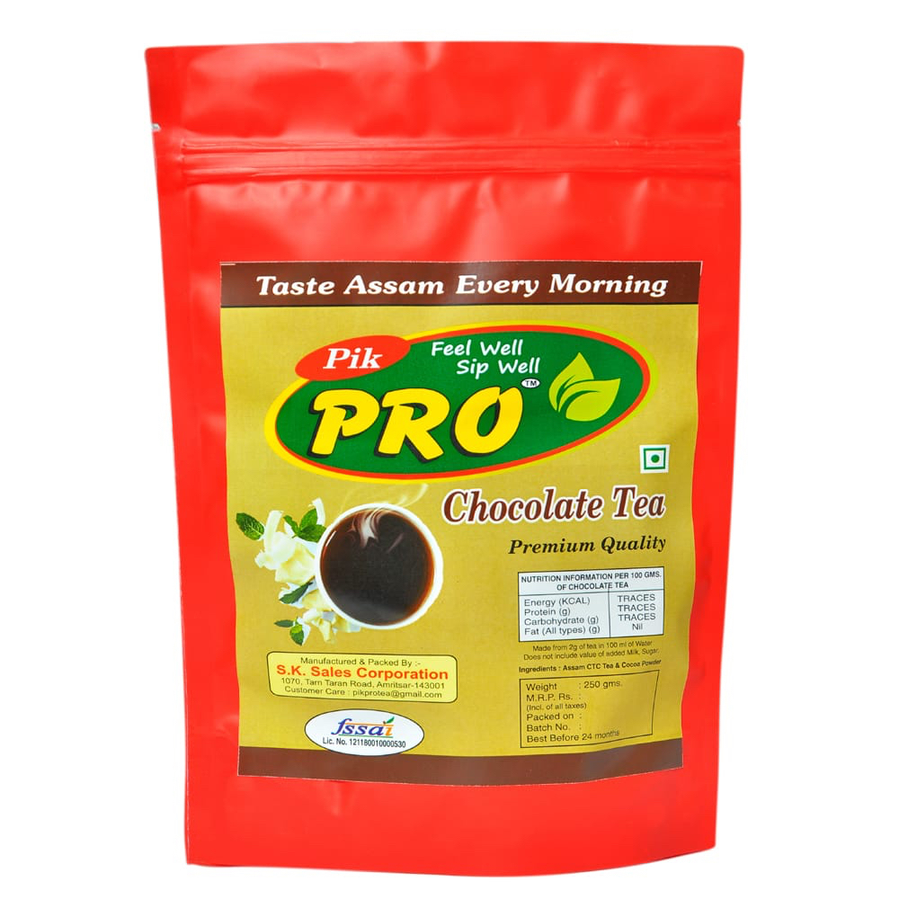 Pikpro Chocolate Tea Pouch 250 Grams