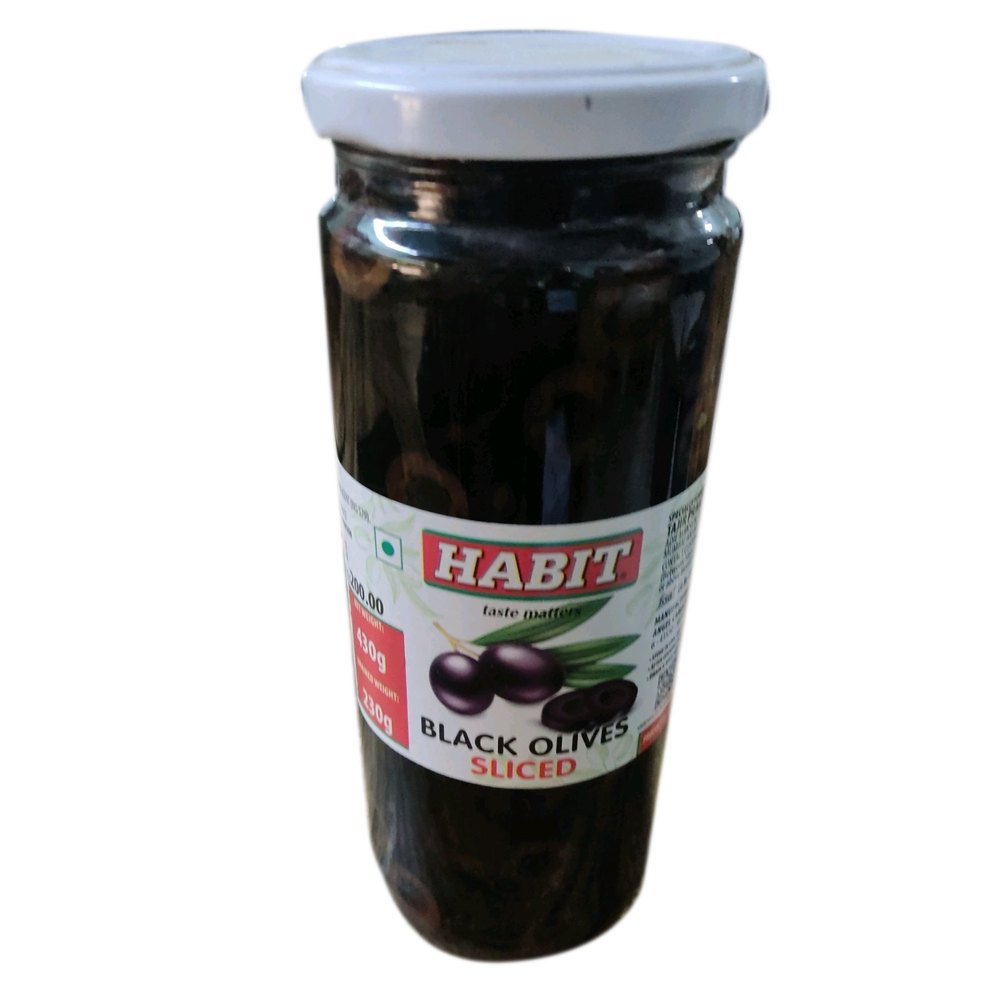 Habit Black Olives Sliced, Packaging Size: 430g img