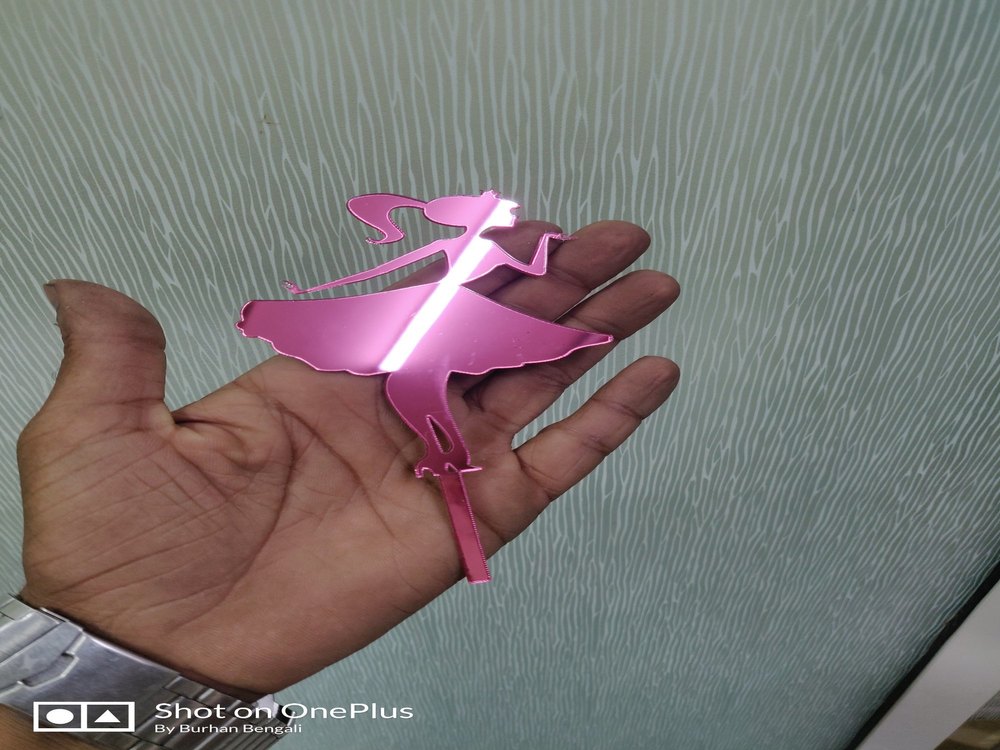 Pink Acrylic Cake Topper, Packaging Type: Packet img