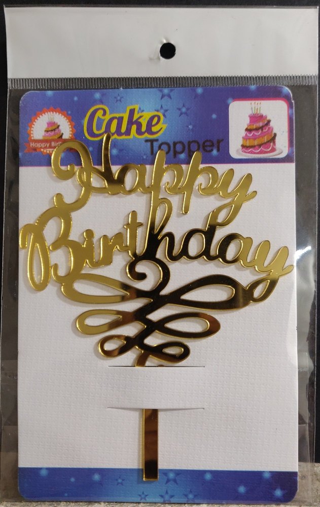 Plastic Acrylic Cake Topper, Packaging Type: Packet