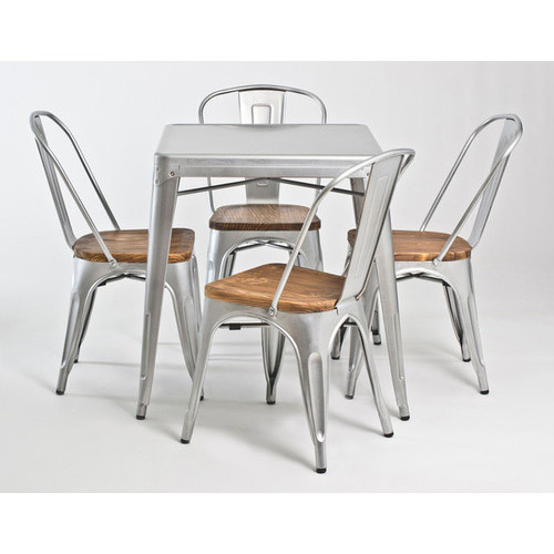 HV Metal And Wood Restaurant Dining Set For Cafe And Restro, Seating Capacity: 4