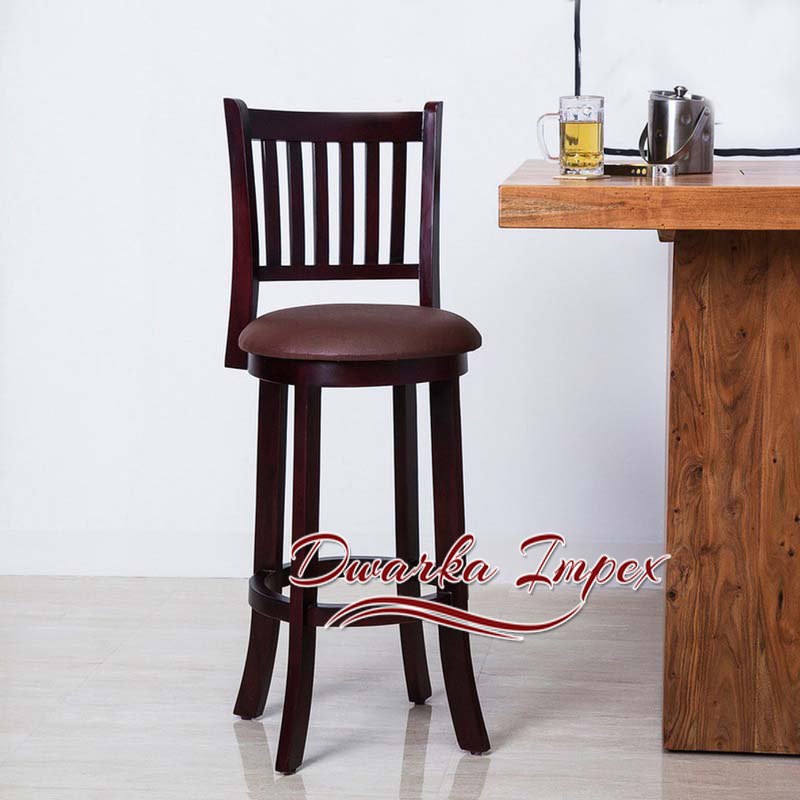 Brown Resort and Hotel Wooden Bar Chair, Size: 18l X 18w X 42h