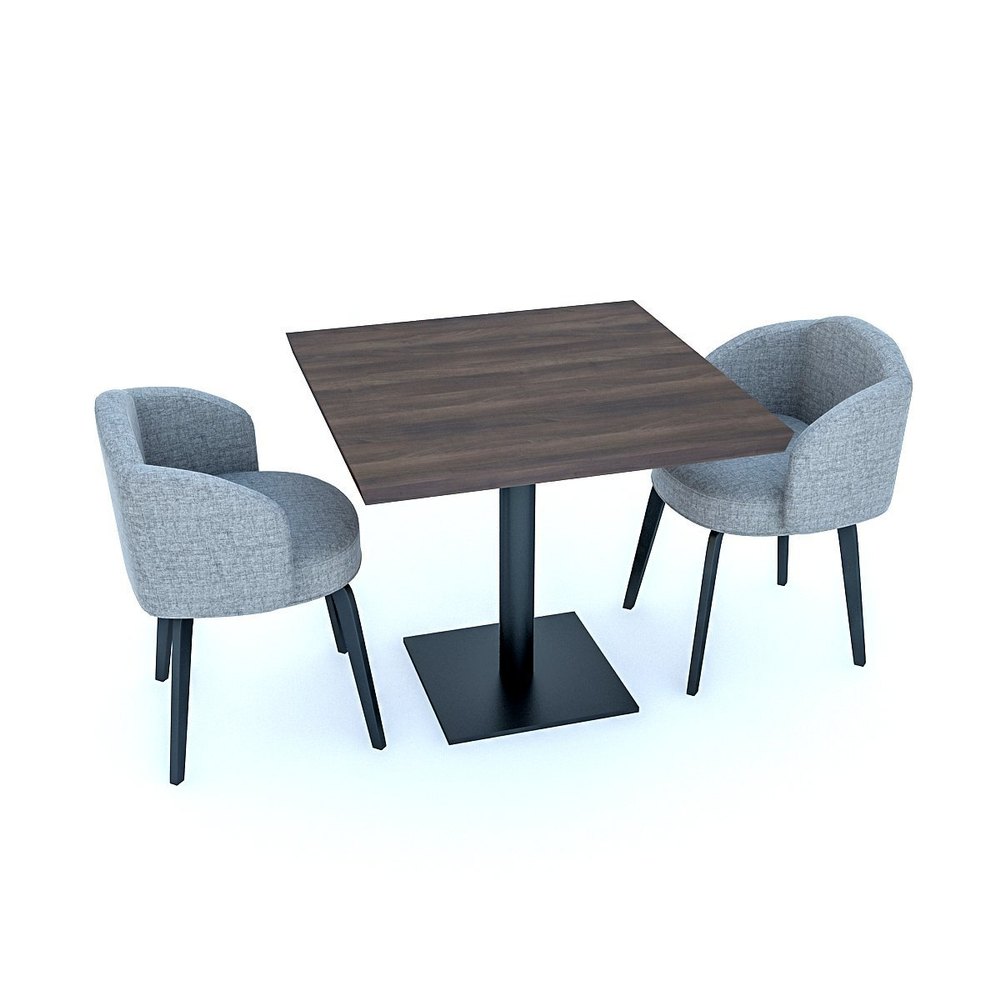 2 Chairs 1 Tables Wood Restaurant Chair Table Set, Size: 2.5 X2.5 Ft