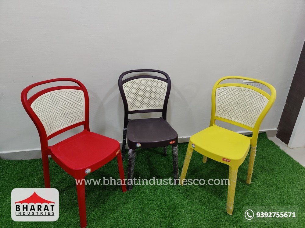 Bharat 8 Pcs Plastic Restaurant Furniture, Without Armrest