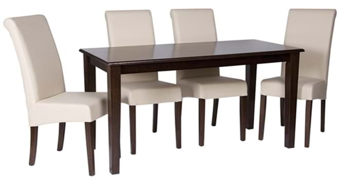 4 Seater Rectangular Restaurant Table & Chair, Size: 4ft X2.5ft 2.5ft