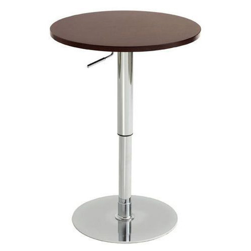 Mild Steel crome base Adjustable Bar Table, Size: 2 Ft Round Top