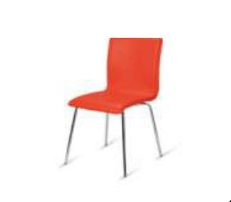 Orange, Silver Plastic Cafe & Restaurant Chair Hotel Furniture Classroom