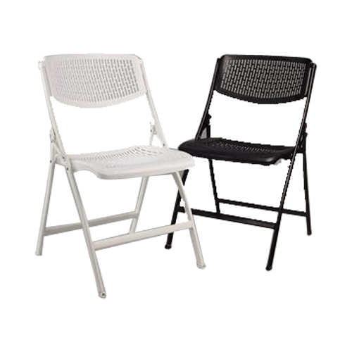 White and Black Ventura Plastic Cafeteria Chair