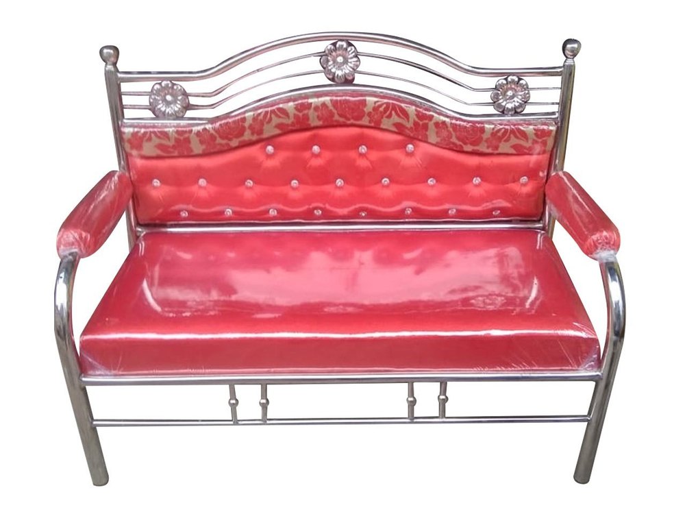 Silver, Red 2 Seater Wedding Sofa