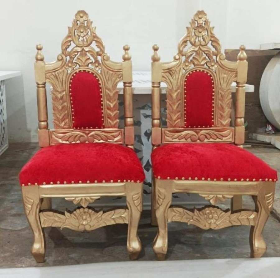 Golden Wooden Vidhi Mandap Chair