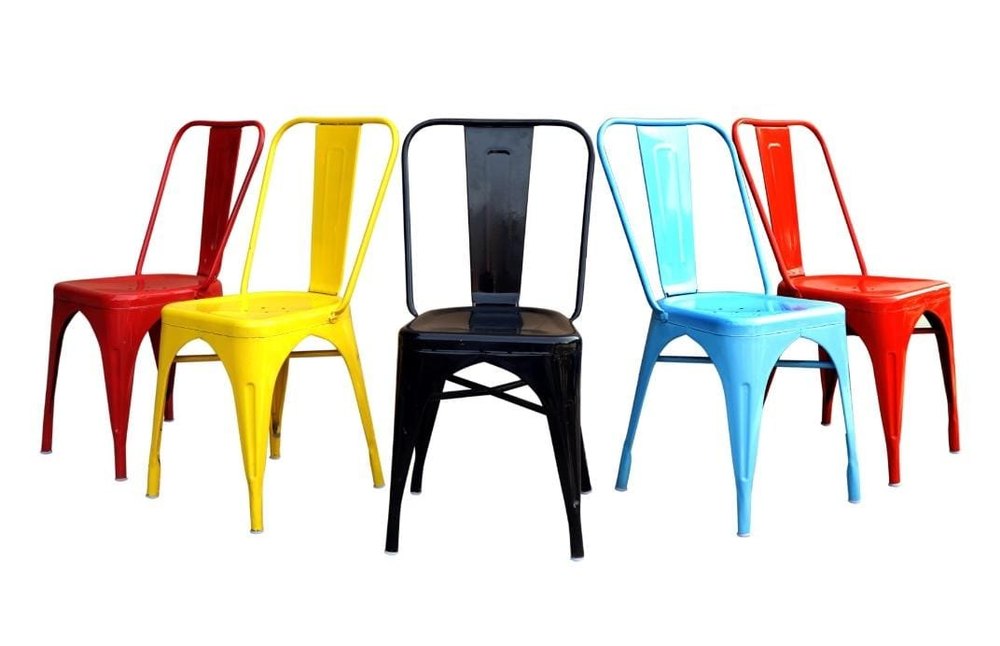 Black Metal Restaurant Cafe Chair, Seating Capacity: 200, Size: 18 Height Sitting Size 14 X 14