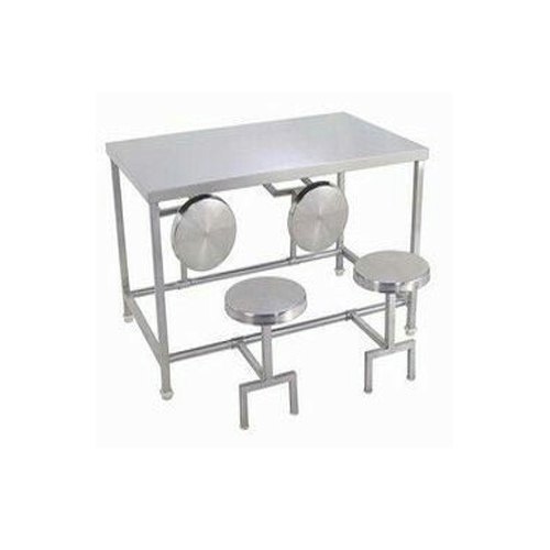 SKY FURNITURE Costomized SS Canteen Table, Seating Capacity: 4 Seater