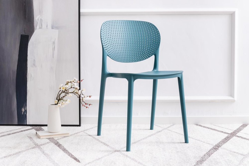 Blue Plastic Furnways Cafe Chair