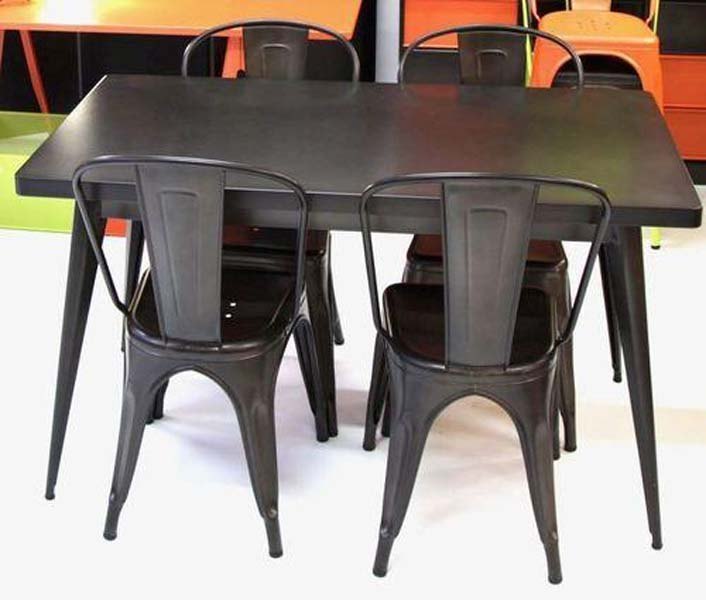 Metal And Wood Black Cafeteria Furniture, Seating Capacity: 1