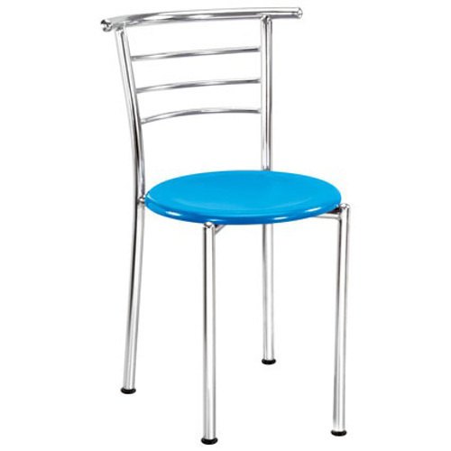 Blue and Silver Stainless Steel Cafe Chair