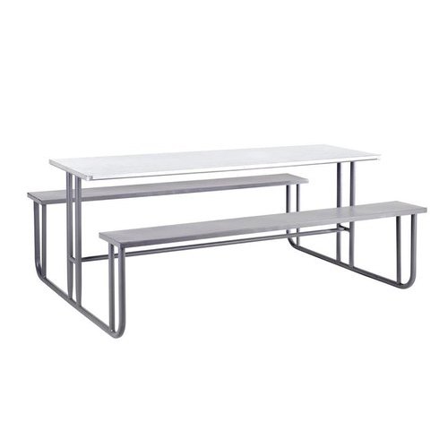 Silver Stainless Steel Canteen Bench Table