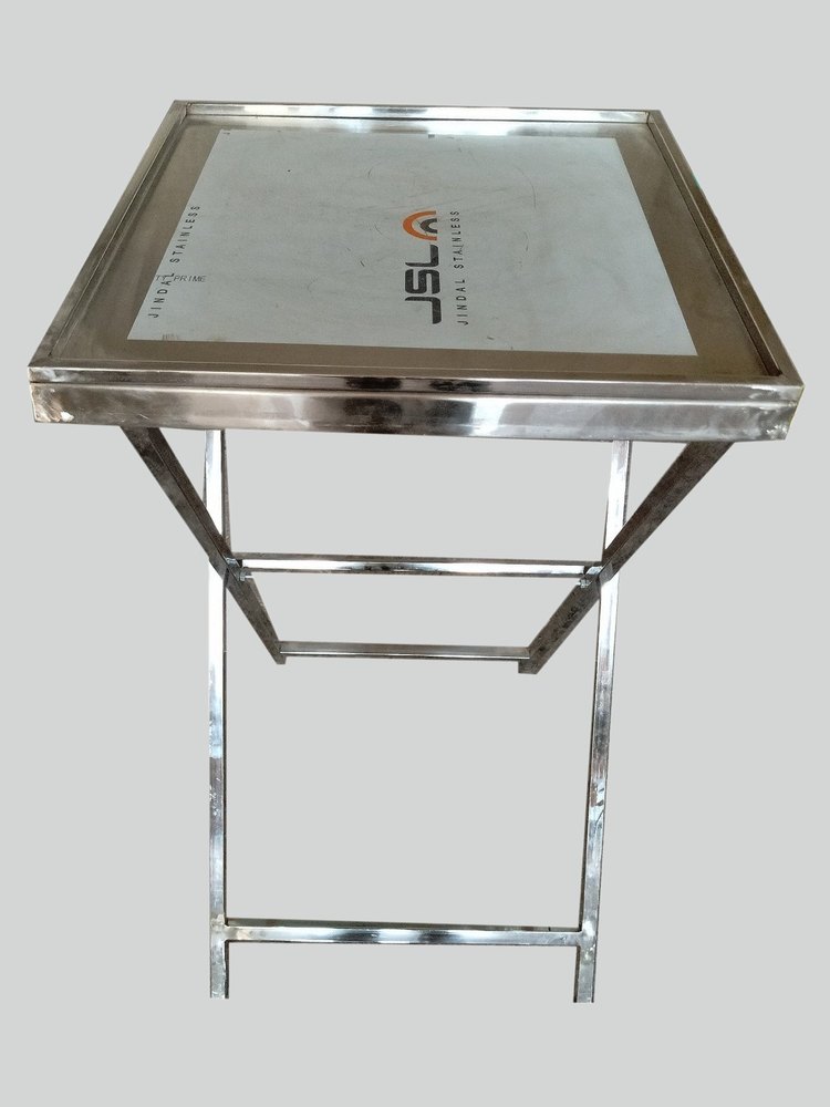 Sliver Powder Coated Stainless Steel Banquet Table, For Restaurants