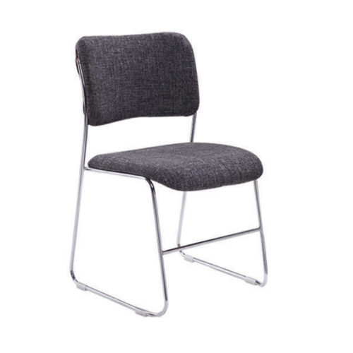 L Fabric Black Stacking Chairs for Office