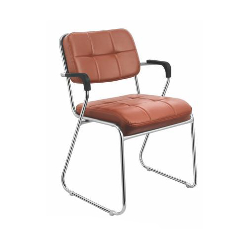 Black Leatherette Stack-able Visitor Chair With Arms