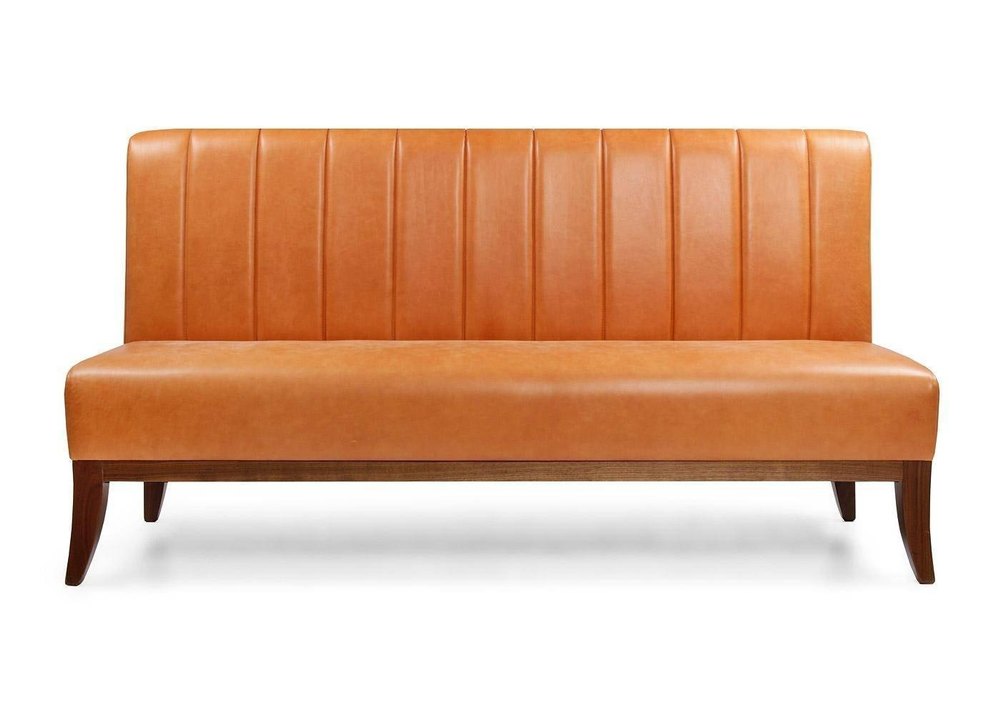 Wood Banquet Sofa, Leather