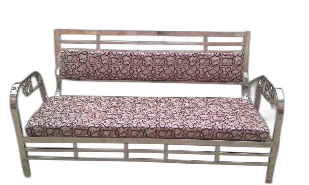 Chrome Finish Banquet Stainless Steel Three Seater Sofa