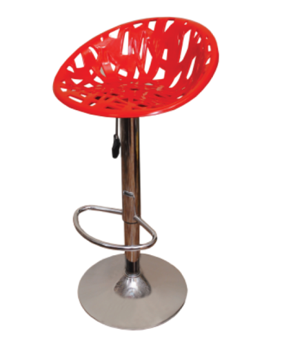 Red Plastic Bar Stool