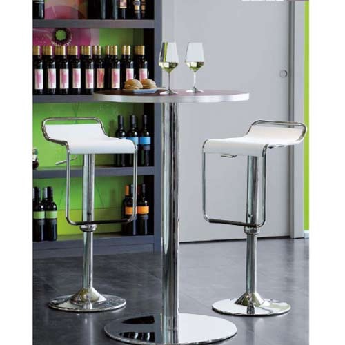 Stainless Steel Silver, White Geeken Bar Stool Chair