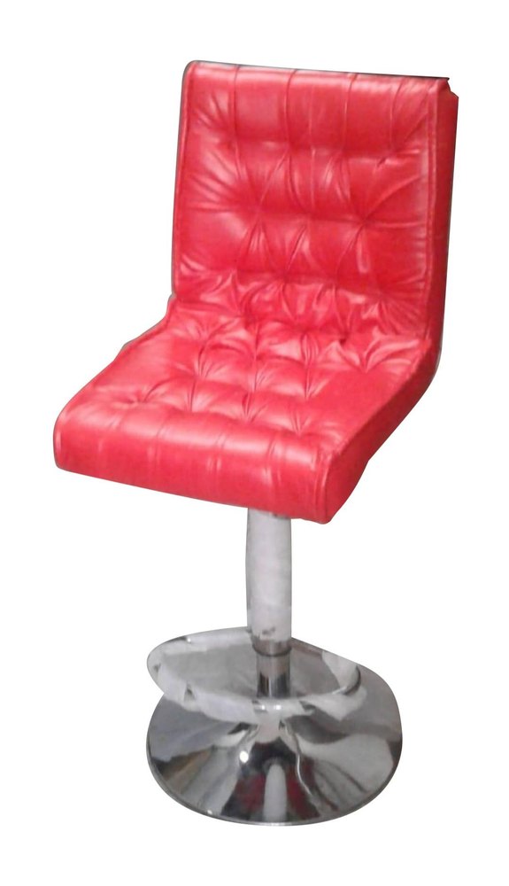 Stainless Steel Red Armless Bar Stool Chair