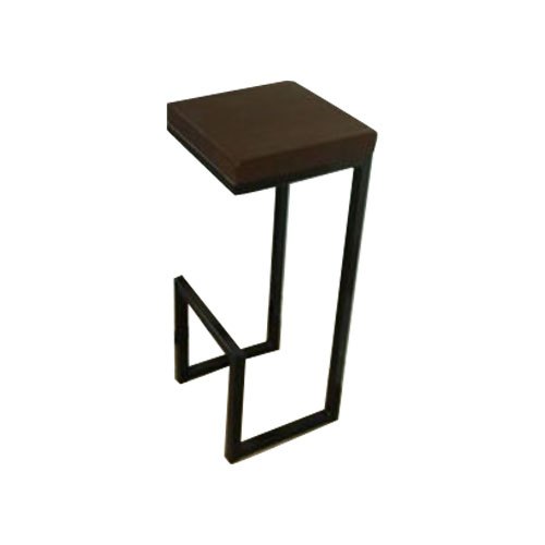 Brown And Black Wooden Iron Bar Stool