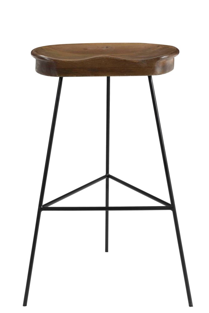 Mild Steel Brown Wooden Bar Stool