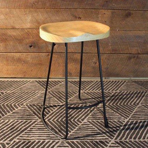 Brown And Black Modern Wooden Iron Bar Stool, Number Of Legs: 4