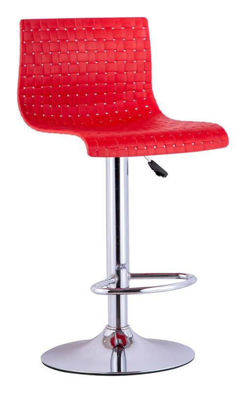 Chrome base FurnSign Red Bar Stool, Number Of Legs: 1, Size: Standard